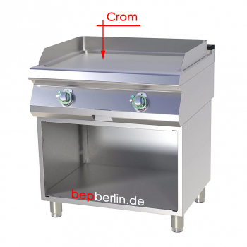 Griddleplatte, Crom, 400V, 800 x 730 x 900 mm, 9,0 kW